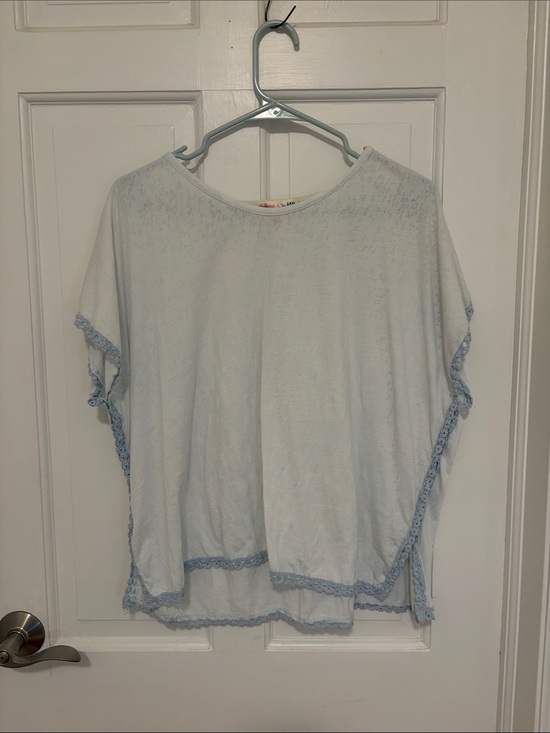 Other - Light Blue Crochet-Trim Women’s Top